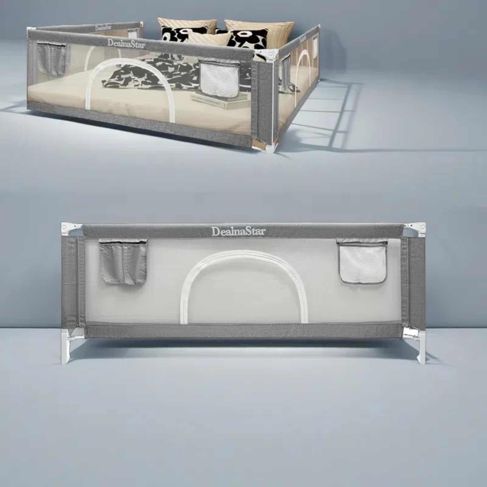 DEALNASTAR Bed Rail for Toddlers and Kids, 38" Adjustable Safety Bed Guard with 28 Height Gears,Universal Bedside Rail Fit Twin/Full/Queen/King/Cal