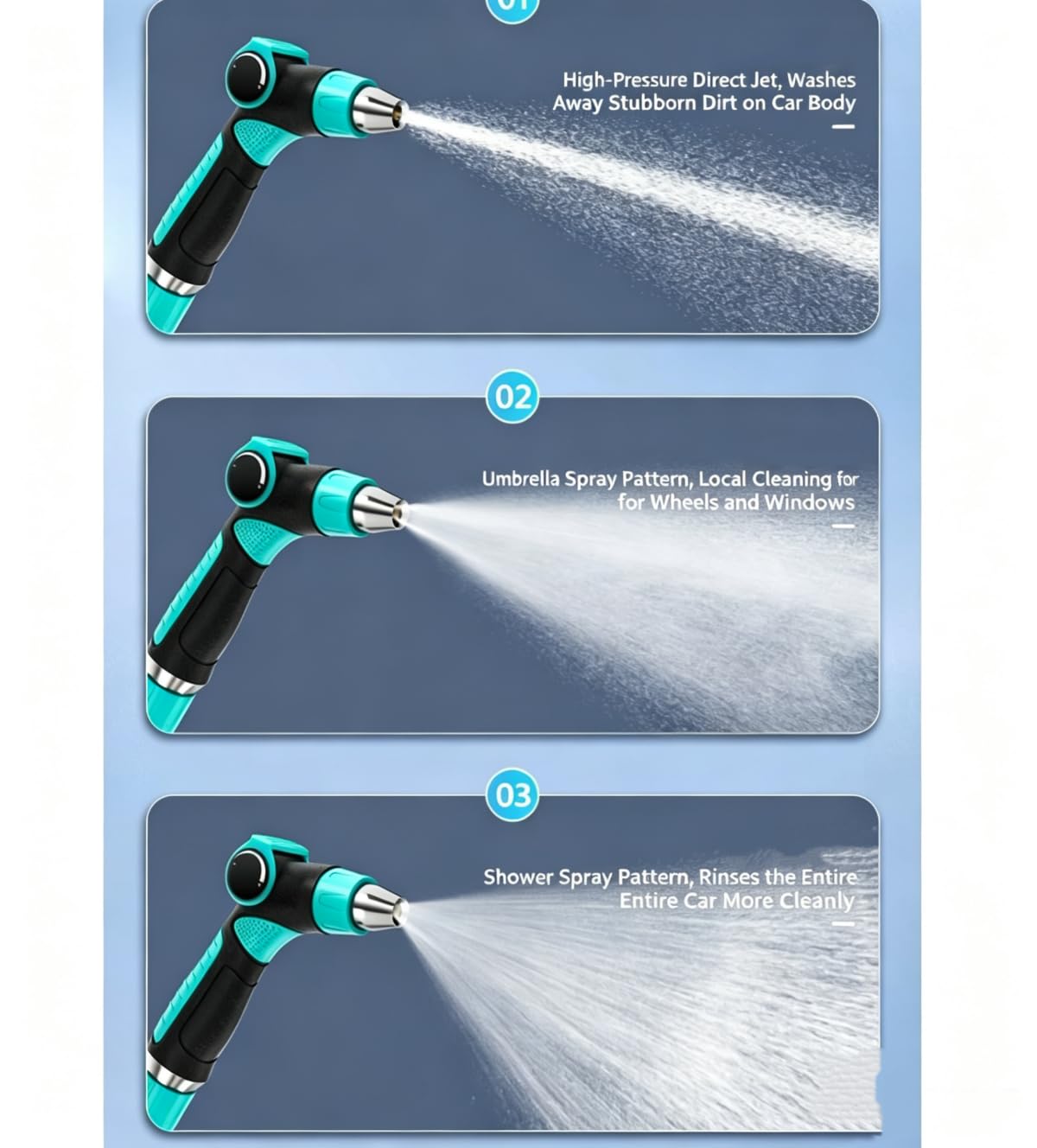 Pistolet De Lavage Haute Pression Pour Voiture Avec Tuyau D'arrosage Extensible,buse De Pulvérisation Pour Le Nettoyage De Voiture, L'arrosage Du Jardin Et Le Lavage De Terrasse (30m(10m) null)