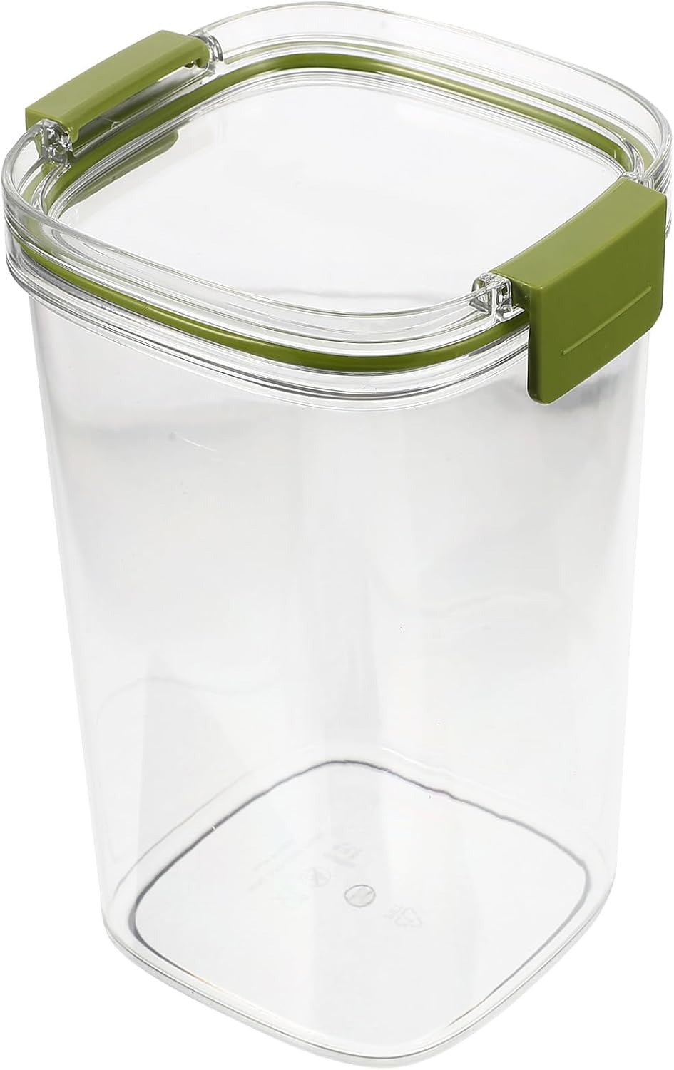 Airtight Food Storage Canister 1300ml Kitchen Cereal Container with Green Lid, Dry Food Jar for Pantry Organization and Household Storage
