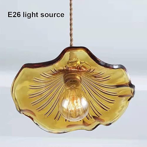 Miniatura 5 de Kitchen Island Light Fixture, Nordic Retro 9.0 in Green Glass Shade Hanging Pendant Lamp with Brass Finish, Adjustable Cord Chandelier for Bedroom