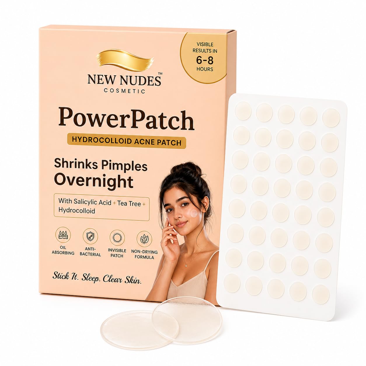 Hydrocolloid Acne Patch for Pimples Removal Overnight | Invisible Spot Patch for Clear Skin | Oil Absorbing Anti-Bacterial Pimple Patch (36 Patches)-image-17