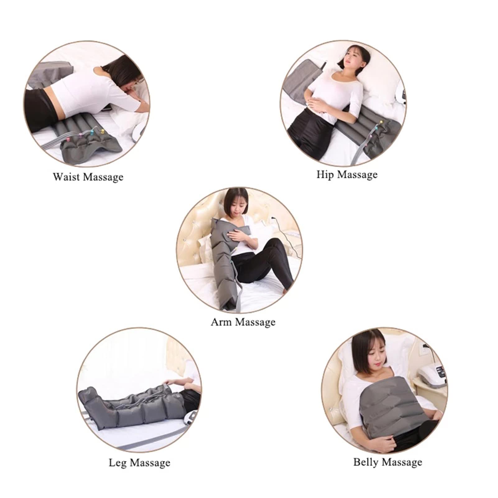Macchina per massaggiatore a compressione d'aria per macchine per massaggio linfatico delle gambe Rilassa la circolazione sanguigna Avvolgimenti per le gambe Macchina per massaggio ai piedi con funz