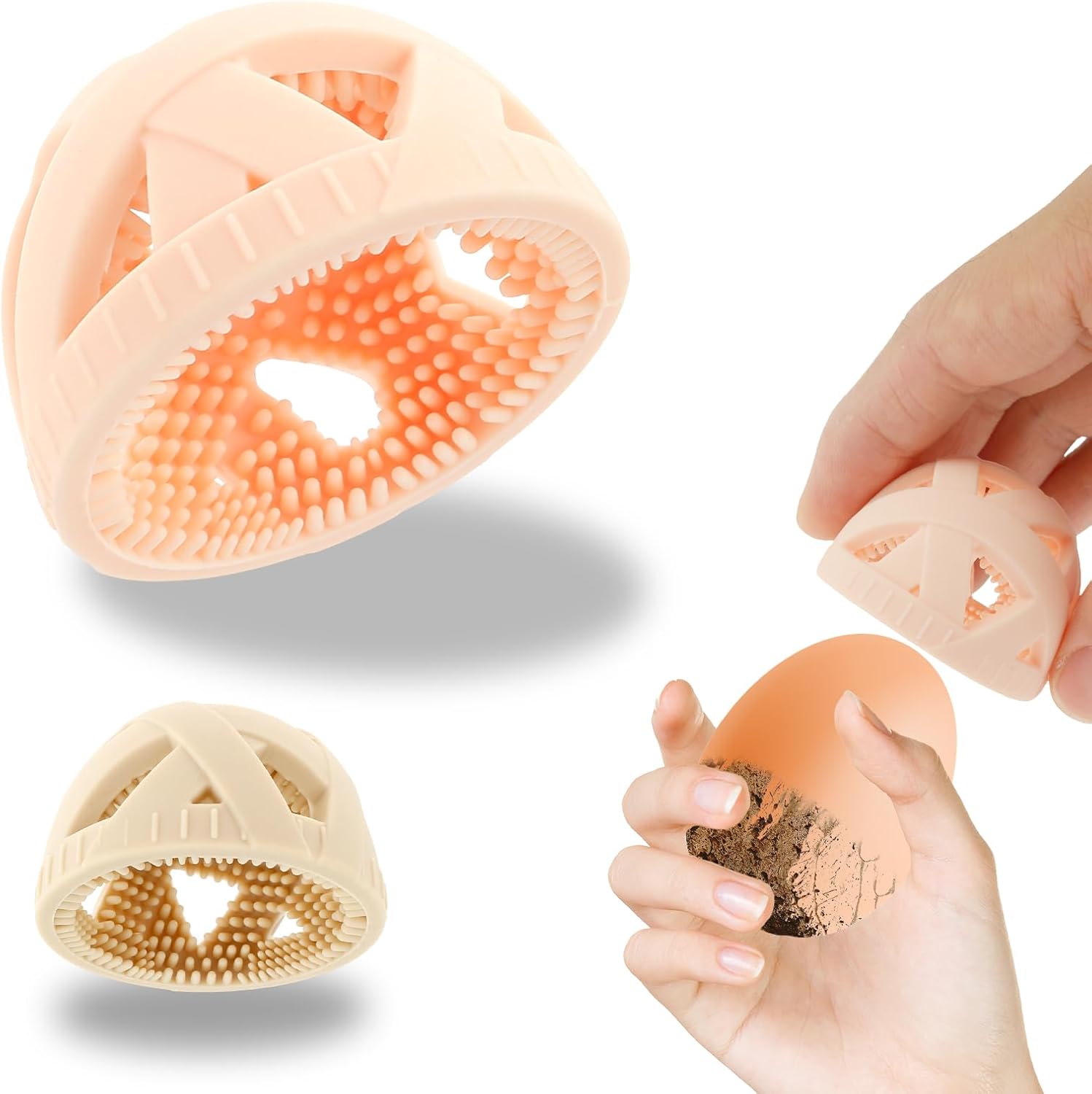 2Pcs Egg Scrubber for Fresh Eggs, Silicone Egg Cleaning Brush