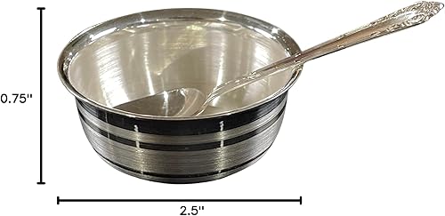 Miniatura 7 de Juego de cuencos y cucharas pequeños de Anna Prasana con sello de plata pura 999
