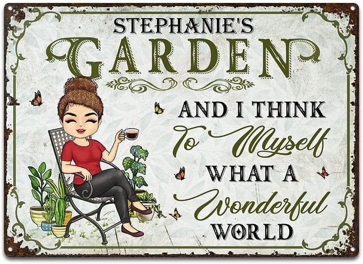 Y hacia el jardín voy Jardinería, Letrero de Jardín, Letreros de Metal Personalizados y Personalizados de Jardín Clásicos (13)