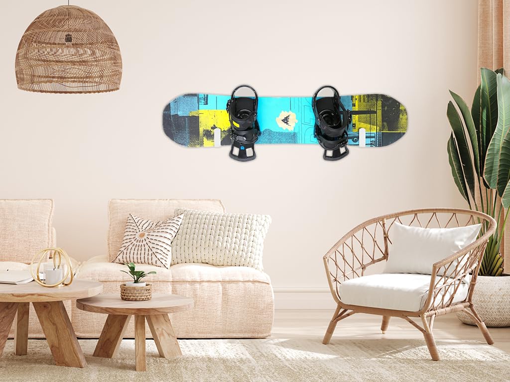 6 Piezas Soporte de Pared para Snowboard, Horizontal Soporte para Snowboard con Tornillos, Soporte de Pared para Monopatín, Snowboard Skateboard Wall Mount, para Esquís, Esquís largos, Patines