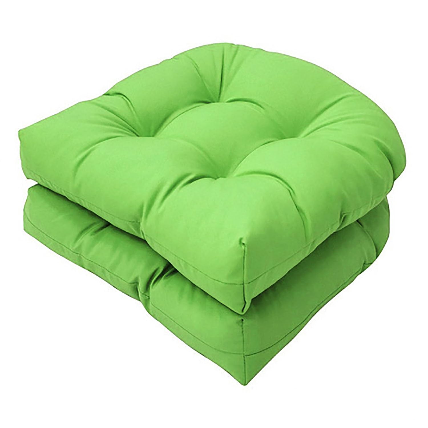 Outdoor Chair Cushions Set Of 2 U-Shaped Garden Chair Seat Cushion 19'' X 19''Patio Wicker Overstuffed Seat Pad Loveseat Mats For Indoor Outdoor Furniture,Green