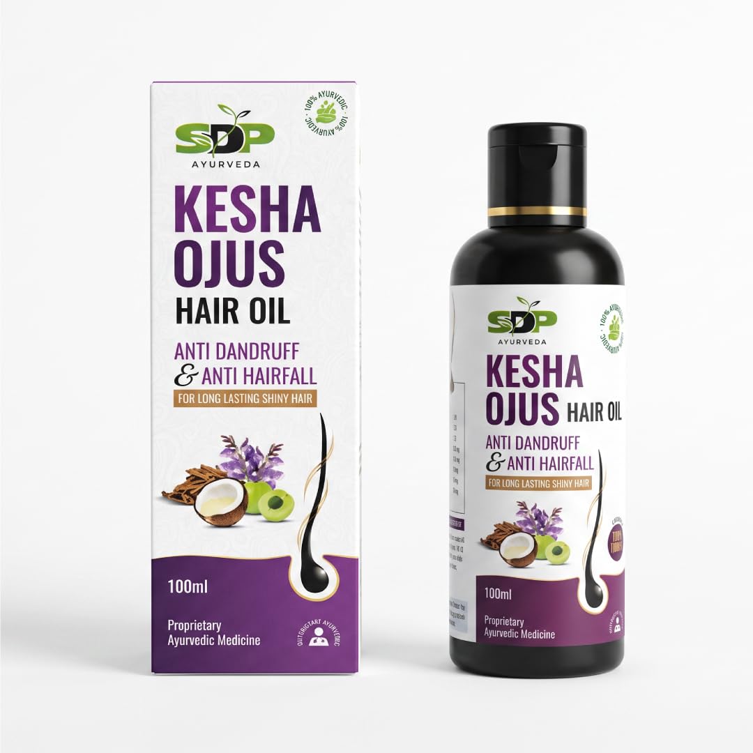 SDP Ayurveda Kesha Ojus | Ayurvedic Formula for Hair Fall, Dandruff & Premature Greying | Enriched with Amla, Bhringaraja, Neeli, Coconut & Turmeric | Nourishes Scalp & Strengthens Roots-image-14