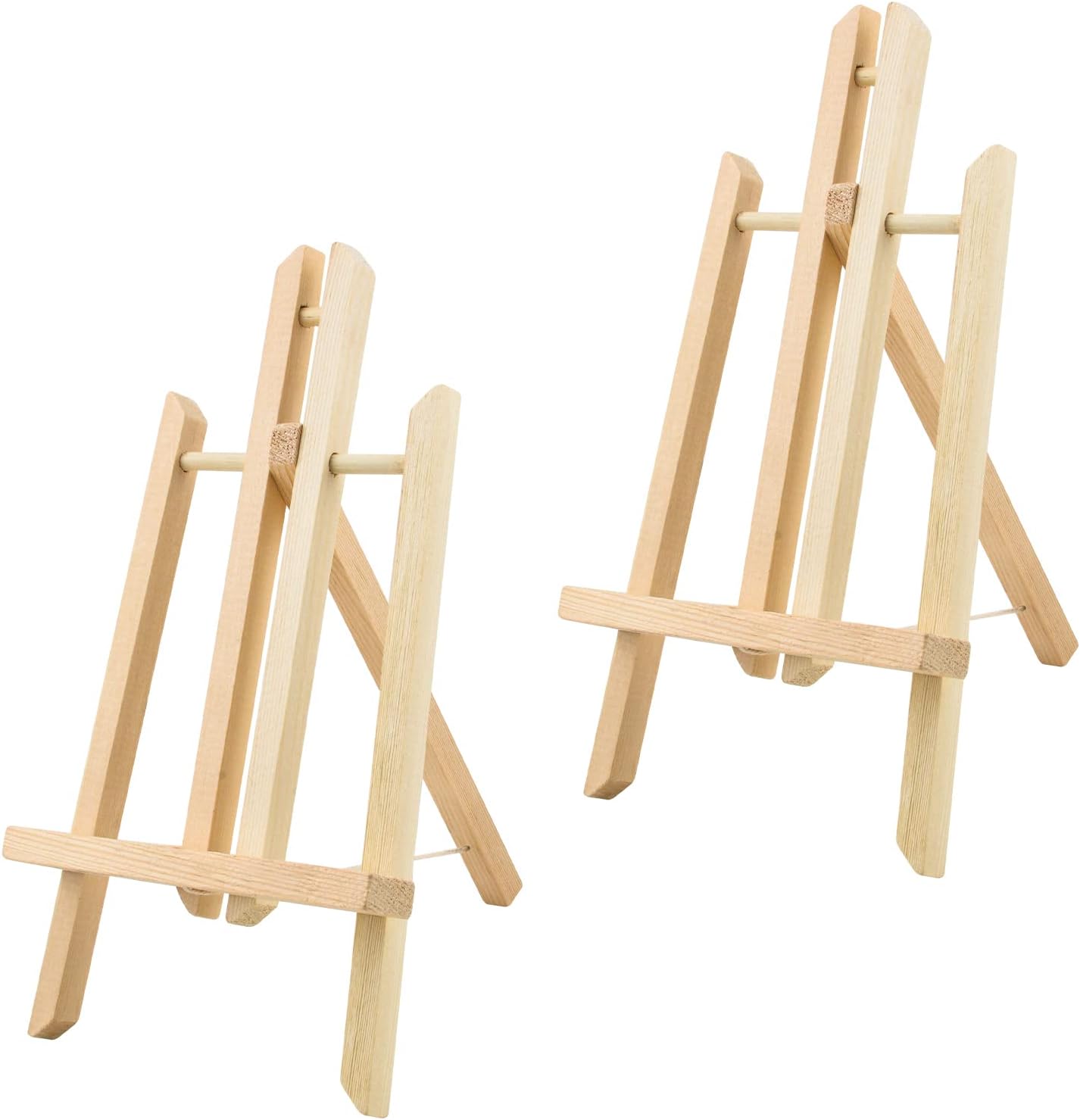 Wandic ミニウッドディスプレイイーゼル 2個天然木の色の卓上スタンドイーゼルa カード絵画用フレーム絵画イーゼル写真メニュー工芸品招待状ディスプレイ 上等な