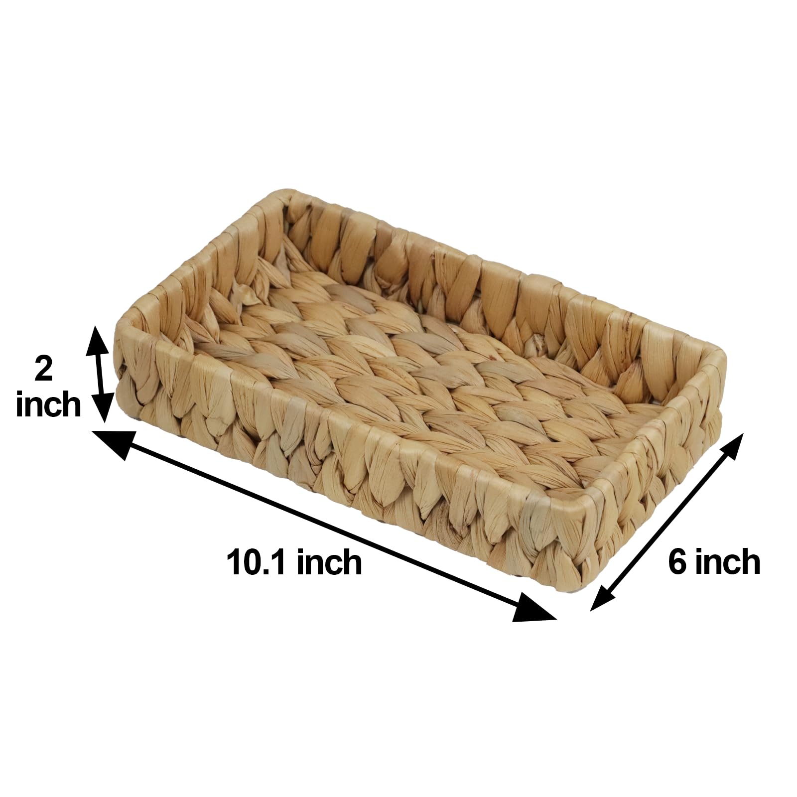 Sumnacon Natural Seagrass Bathroom Tray - 16.9 Inch Counter Organizer For Toilet Tank, Vanity, Table