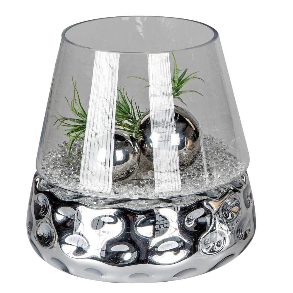 Formano Windlicht 'Dots', 27 cm, Silber-klar