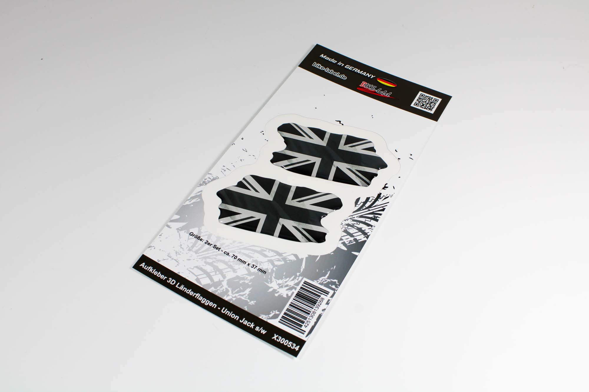 BIKE-label 2 x Union Jack 3D Flag Stickers 70 x 37 mm for Cars and