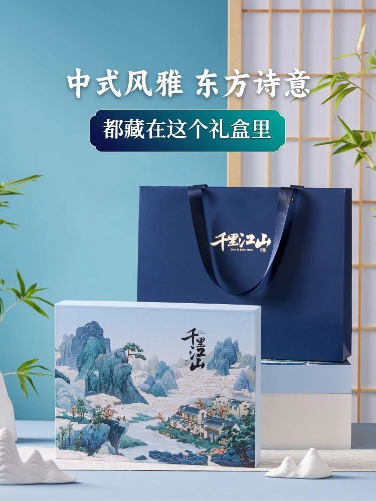Artisan Calligraphy Set with Handcrafted Inkstone Brush in Gift Box 文房四宝套装-shape3