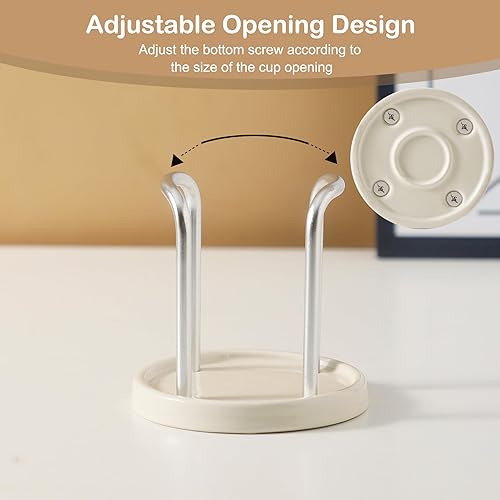 Miniatura 2 de Paquete de 2 dispensadores de tazas de baño, base de cerámica y asas de aluminio, para almacenamiento de vasos de papel pequeños desechables de 3