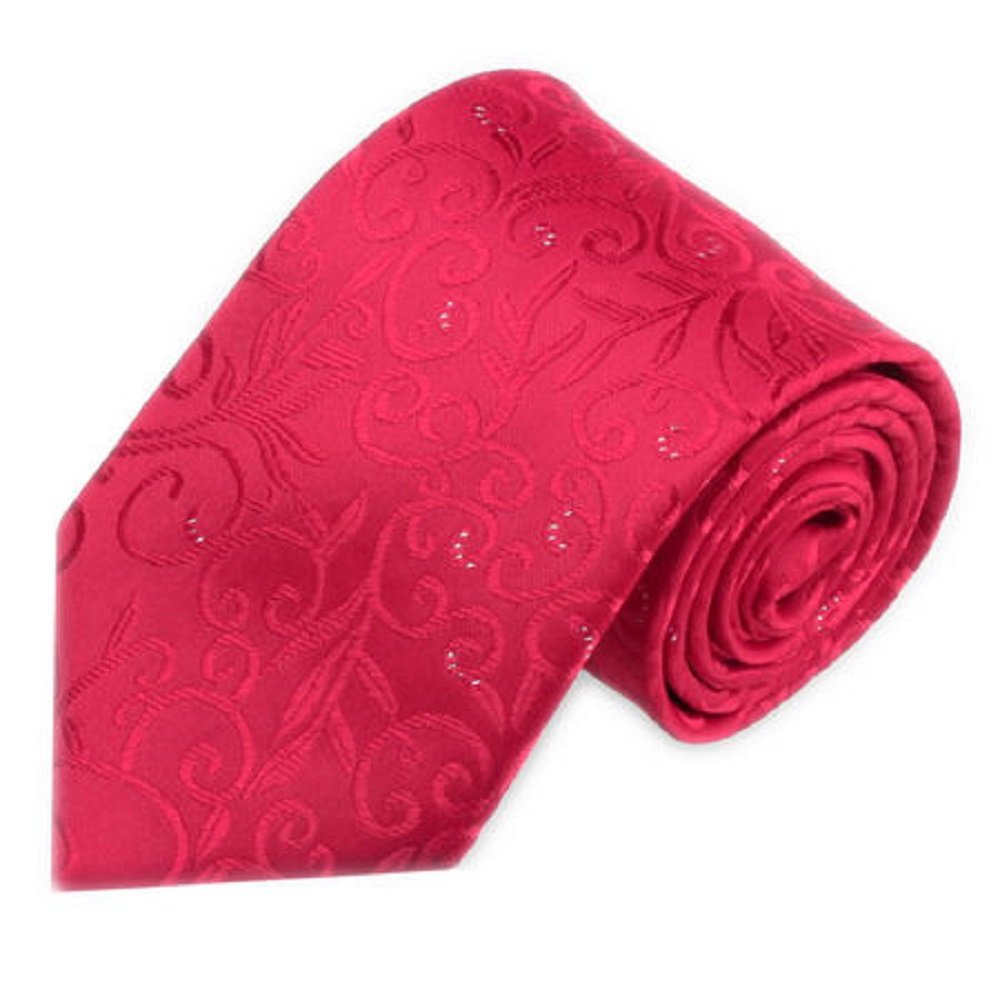 Soophen Men's Dot Woven Microfiber Men's Tie - Red