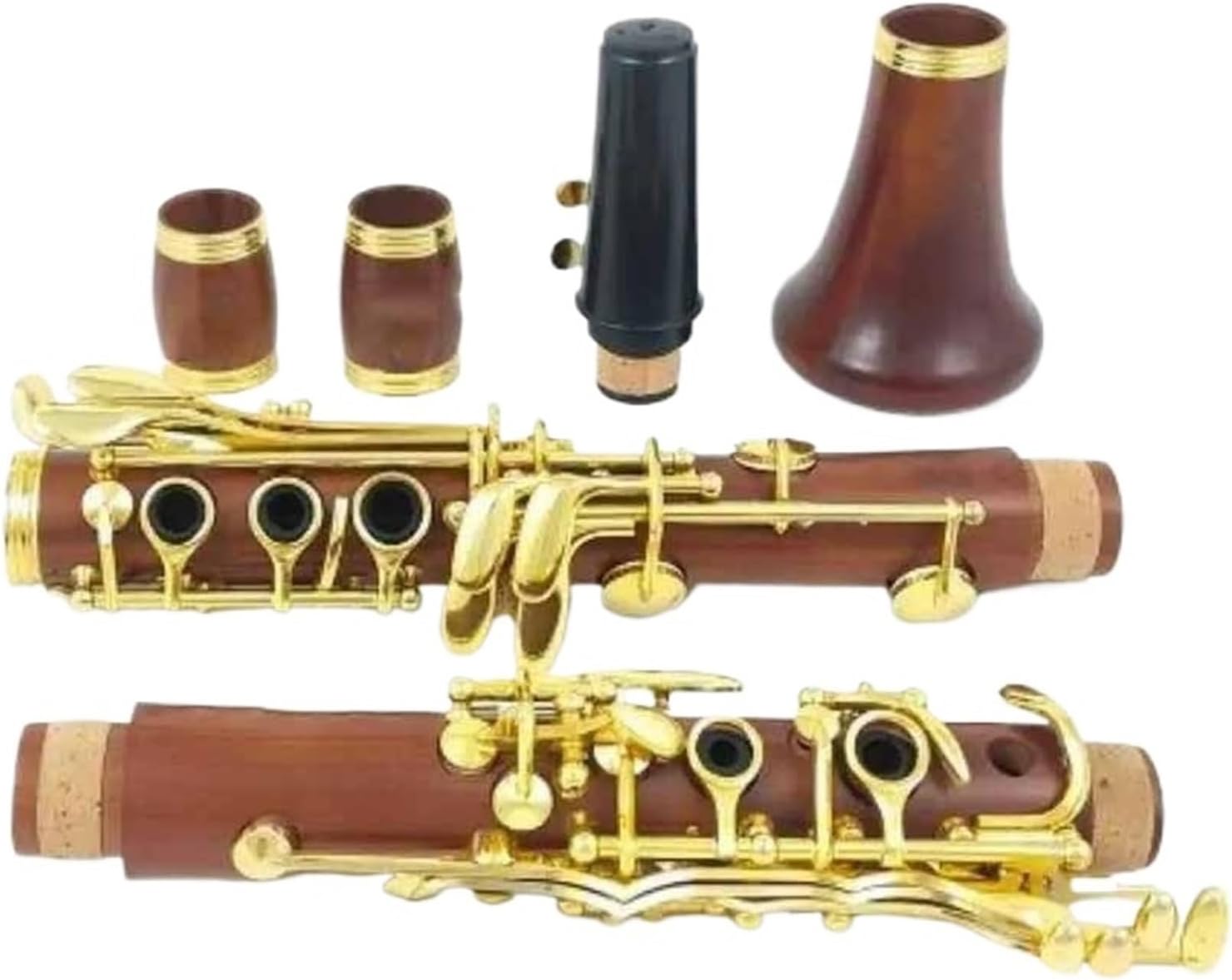C Key Rosewood Clarinet Gold Plated