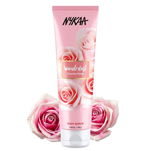 Nykaa Wanderlust Country Rose Body Scrub - Exfoliante nutritivo y suave con aloe vera para una piel suave (4.93 onzas)