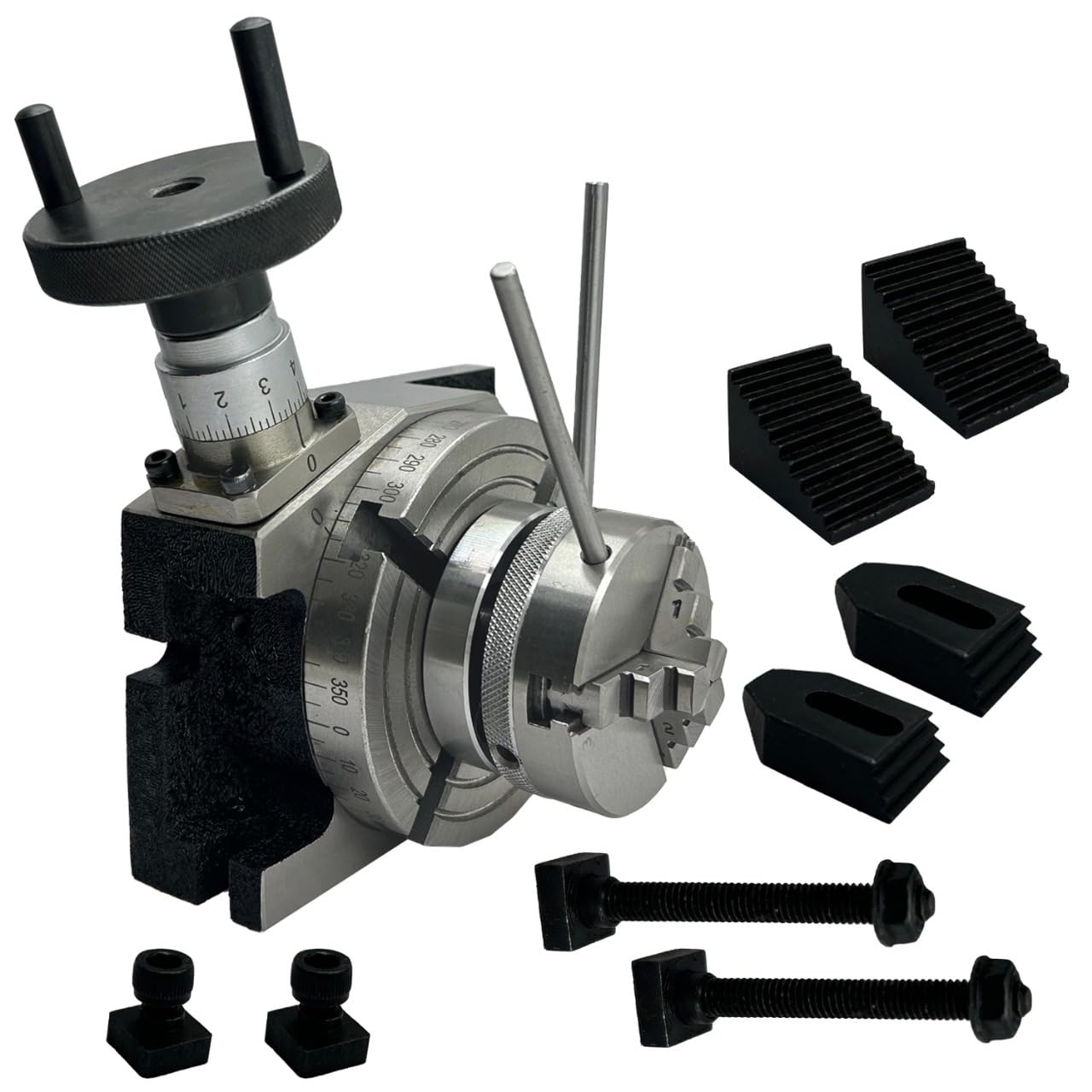 Amazon.com: 銑削索引4 英吋/ 100 旋轉工作台精密水平垂直附適合