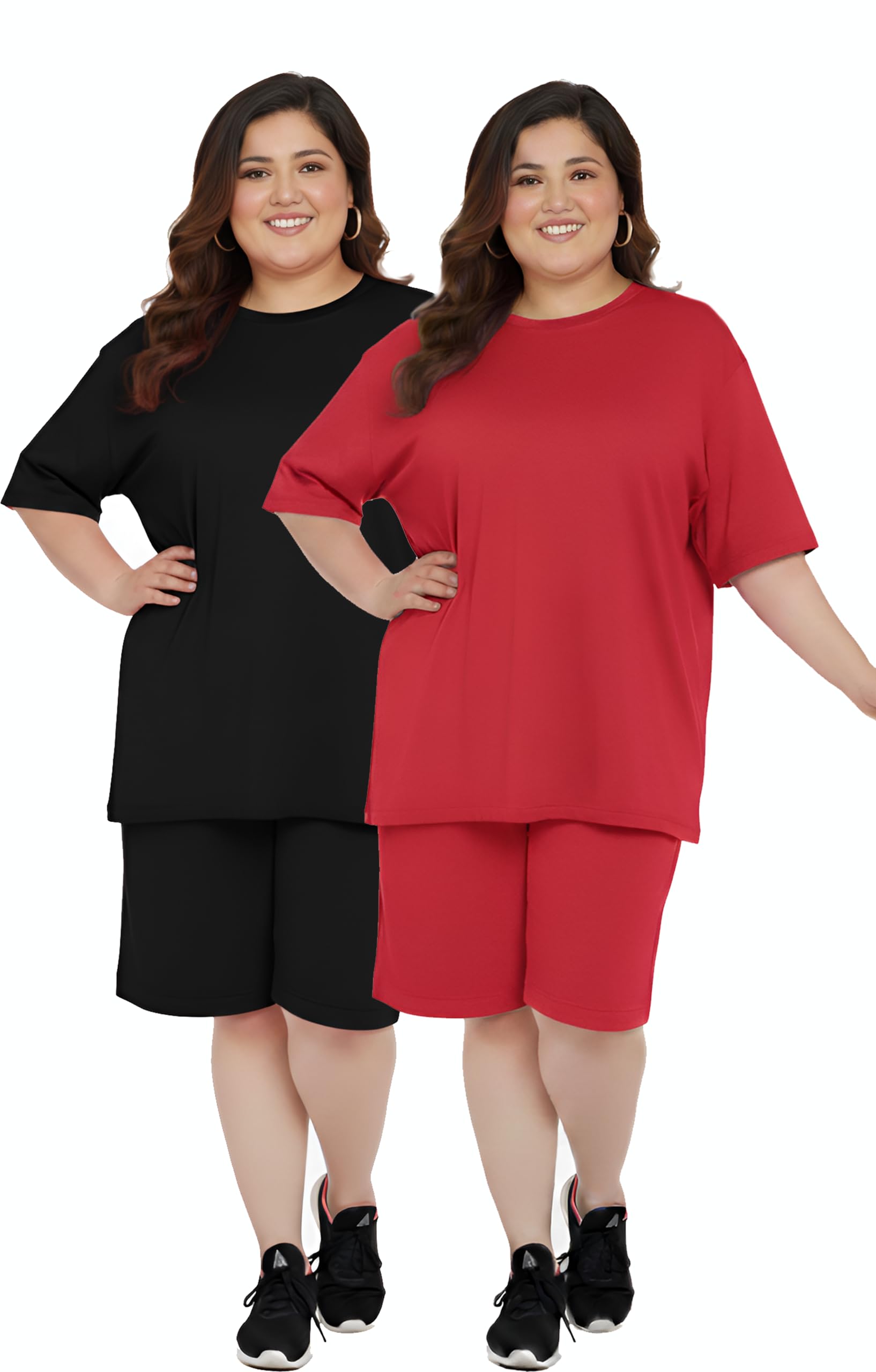 elite soul Womens Cotton Night Suit_Pajama Co-Ords_Sleepwear Nightwear_Top & Shorts_XL to 5XL_Combo Set of 2-picture-41