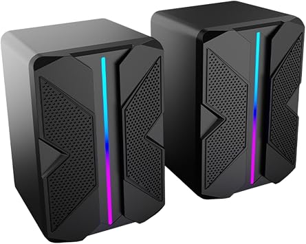 Portable RGB Illumination Speaker, USB Plug and Play with 52mm Full Range Driver, Desktop Mini Speaker with Light