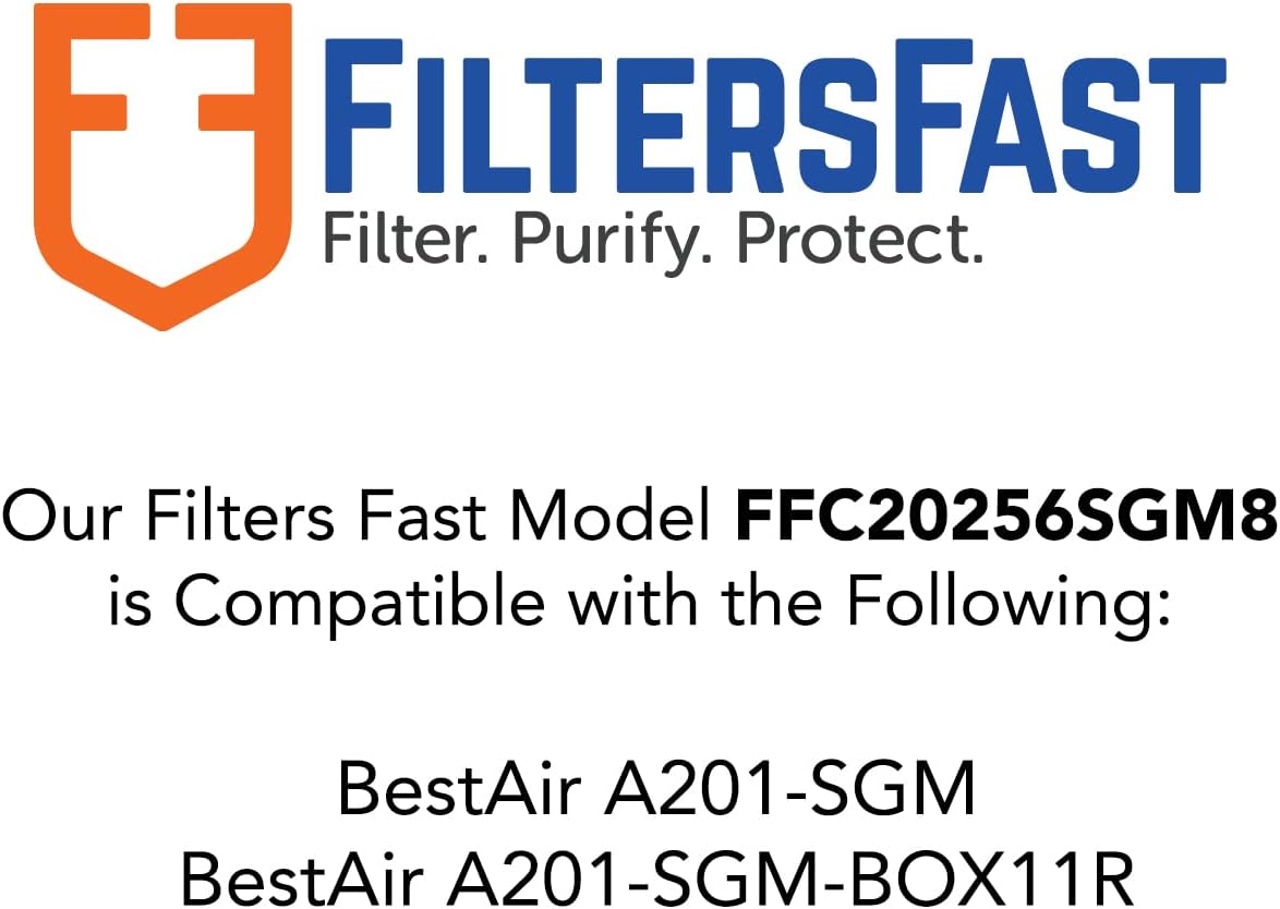 Filters Fast Compatible Replacement for Aprilaire SpaceGard 2200 2250 20x25x6 Air Filter MERV 8 Pleated AC Furnace, Actual Size: 19 3/4 x 24 1/4 x 6 3/8, 2-Pack