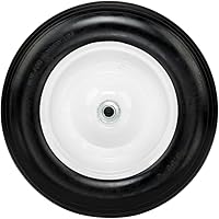 Vista 3 de Neumático de carretilla sin plano de 14.5 pulgadas con rodamientos de 5/8, ruedas de carretilla de ajuste universal de 3 pulgadas, rueda de repuesto