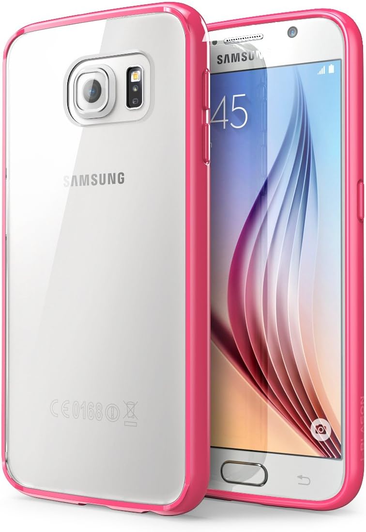 Galaxy S6 Case, [Scratch Resistant] i-Blason **Clear** [Halo Series] Samsung Galaxy S6 Hybrid Bumper Case Cover (Clear/Pink)