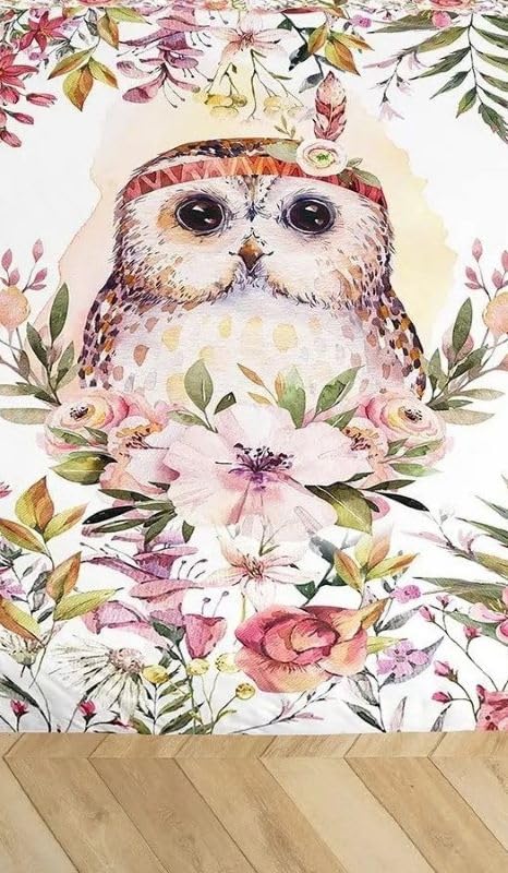 Housse de couette hibou 200 x 230 multicolore pour grand lit double