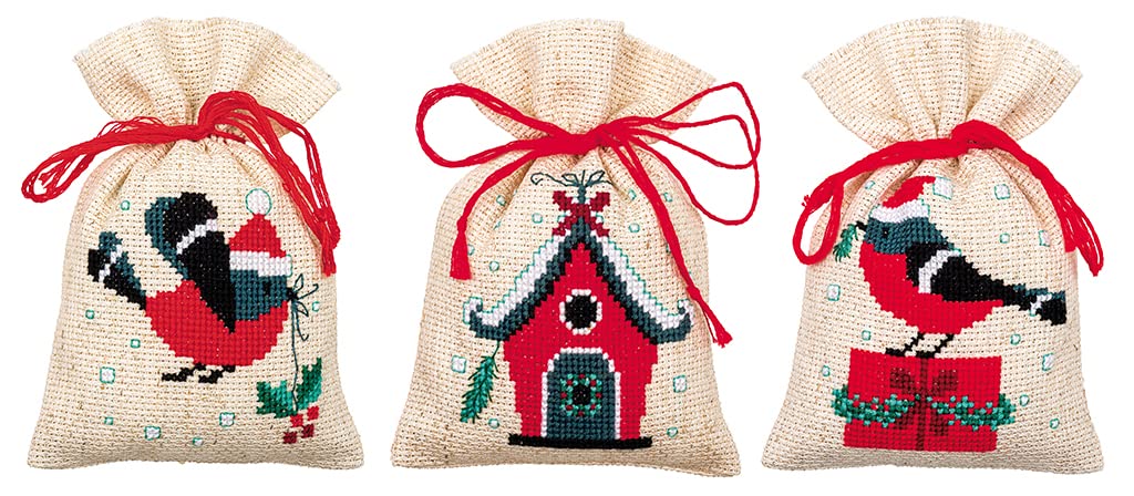 Kits de punto de cruz contado Vevaco para regalar a principiantes de manualidades navideñas