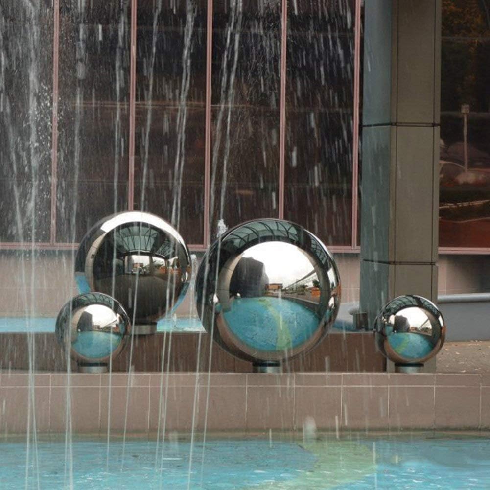 Boule d'observation en acier inoxydable poli miroir - Boule creuse réfléchissante pour décoration de jardin (300 mm)