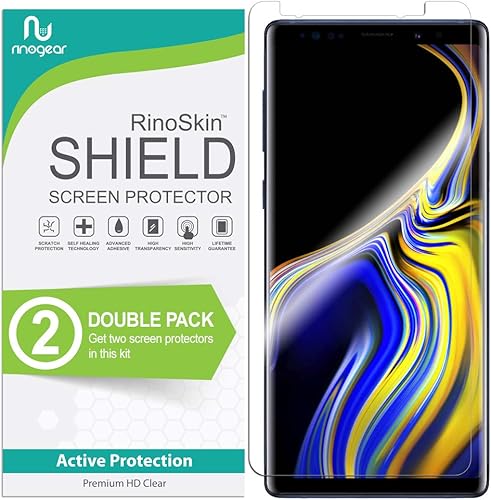 Paquete de 2 protectores de pantalla para Samsung Galaxy Note 9 (6.4 pulgadas) Accesorios compatibles con fundas, película de TPU transparente de