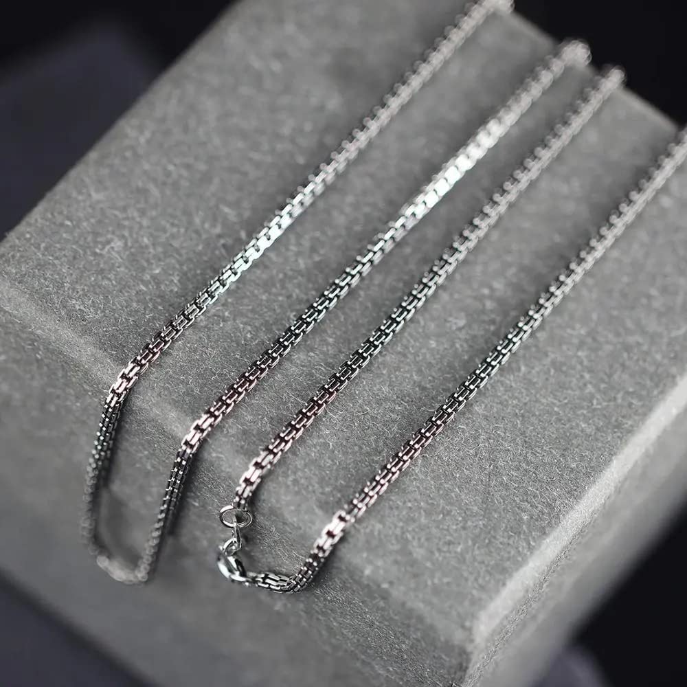 Biżuteria srebrna S925, damski naszyjnik z podwójnym łańcuszkiem o średnicy 2,0 mm