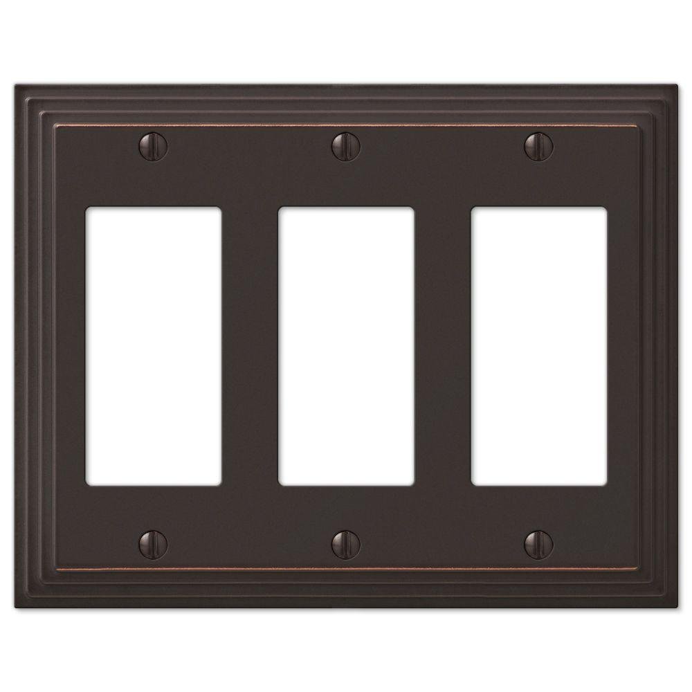 Assiette murale rocker-gfci AmerTac en bronze vieilli pour une finition decorative raffinee