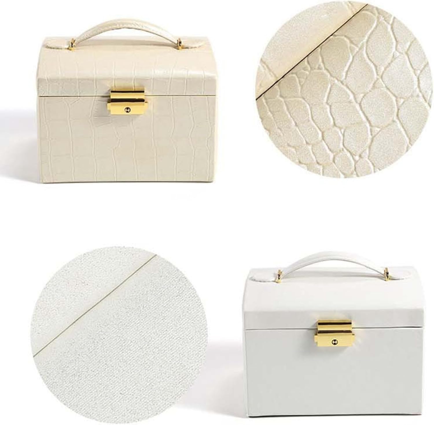 QIFENGDIANZI ジュエリーボックス アクセサリーケース 鏡付き ジュエリー収納 宝石箱 大容量 鍵付き 引き出し おしゃれ