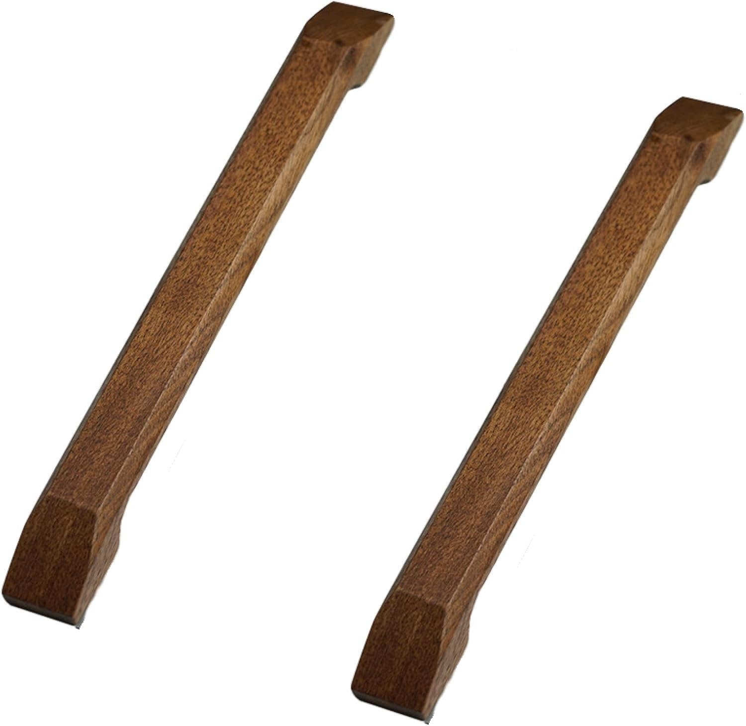 Erere Brown Wood Drawer Pulls Cabinet Hardware,Handles For Kitchen Cabinets Wardrobe(,Hole Center 96Mm)