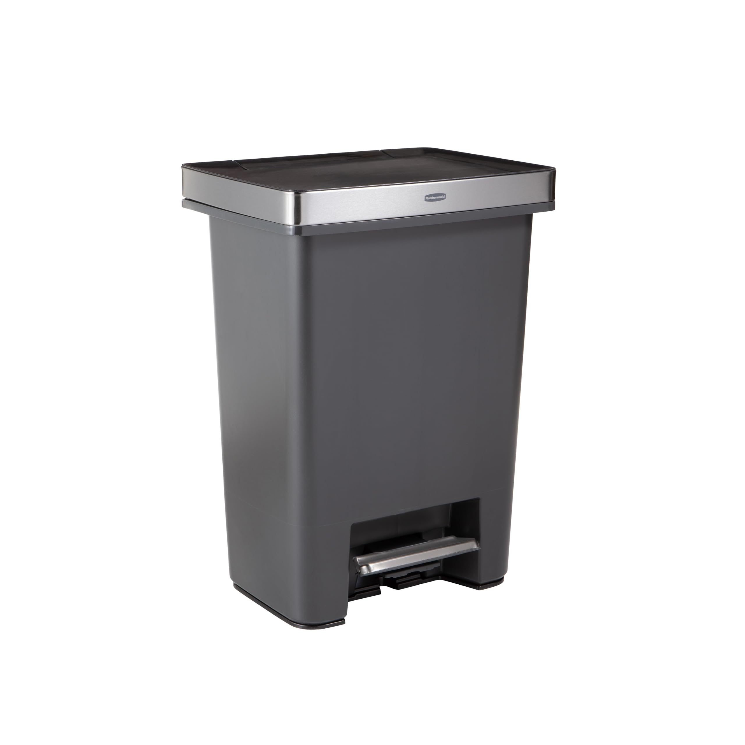 Premier High-Capacity Step-On Trash Can, 19 Gallon, Single or Dual Stream Trash or Recycling, Charcoal, Stainless-Steel Rim, Lid Lock, Quiet Lid, for Home/Kitchen/Garage/Apartment