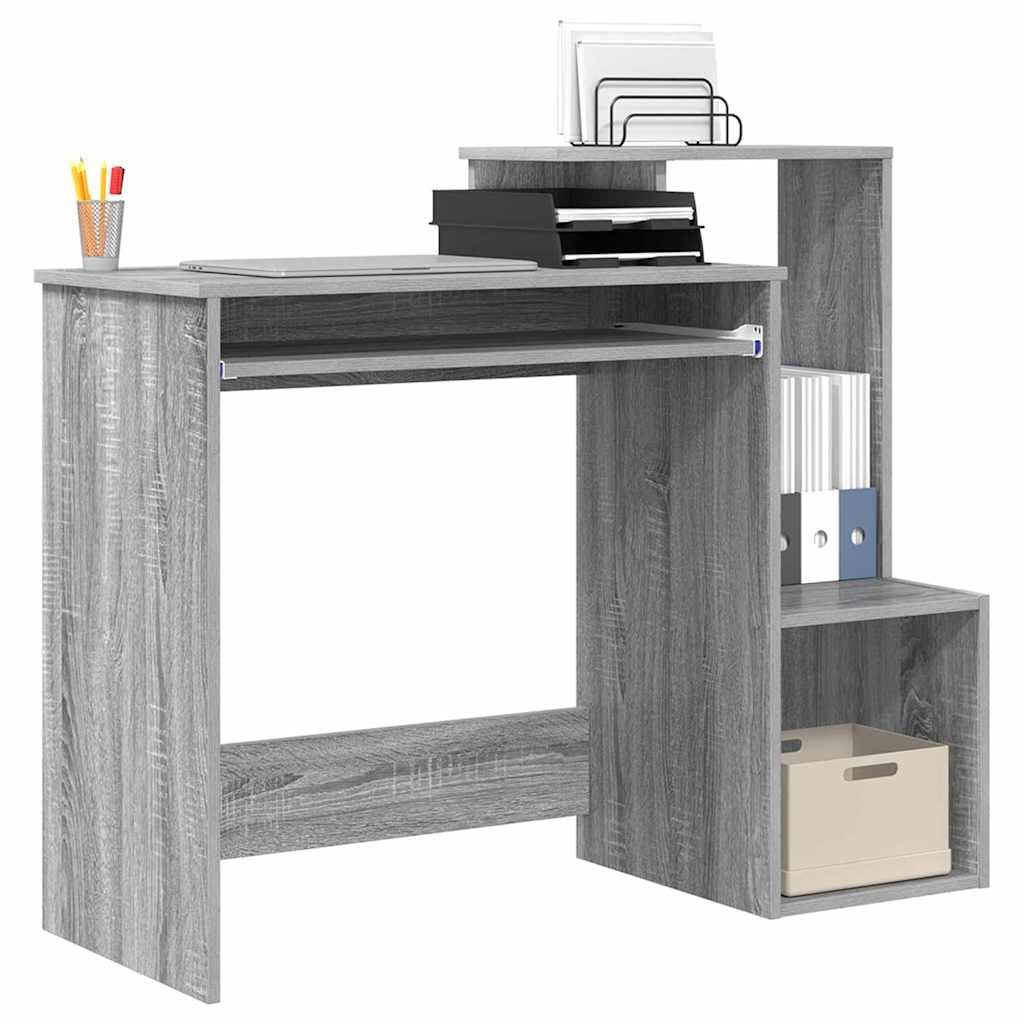 Scrivania Grigio Sonoma 106 x 41 x 88.5 cm Legno lavorato con vano