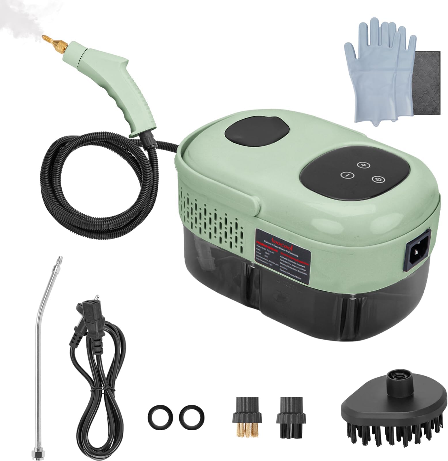 Steam Cleaner,2500W High Pressure Pressurized Steam Cleaner,Portable Steam Cleaning Machine,10S Fast Heating,with 3 Brush Heads (Green)