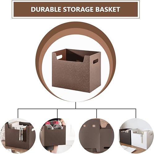 Miniatura 8 de HAPINARY 2 cajas organizadoras de dos asas para artículos con asa de cartas organizador de oficina para organización de almacenamiento con