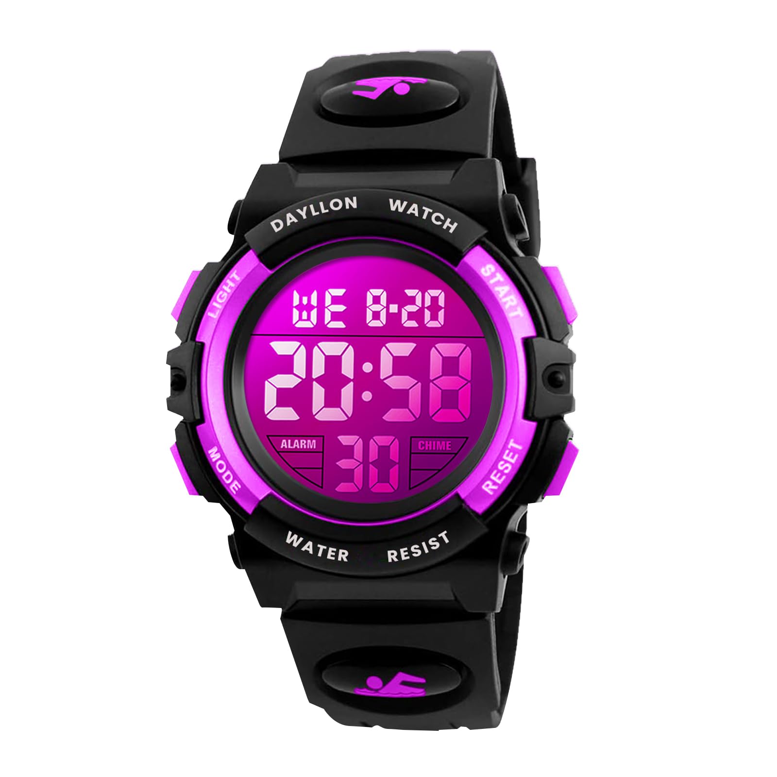 Dayllon Orologio digitale per bambini Sport all'aperto 50 m impermeabile Orologio elettronico Allarme 12/24 h Cronometro Calendario Ragazzo Ragazza Orologio analogico