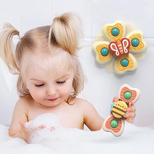 Miniatura 3 de 4 juguetes giratorios de silicona con ventosa para niños de 1 a 2 años, juguetes giratorios para bebés, regalos de cumpleaños para bebés, juguetes