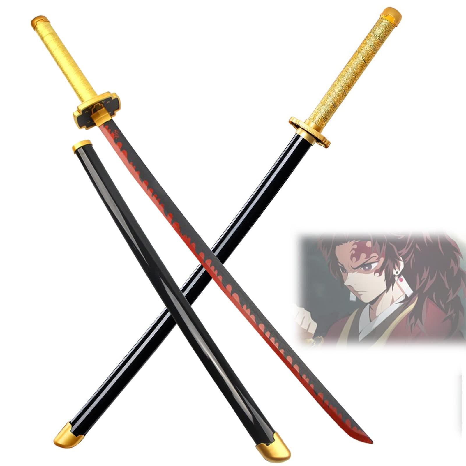 Yydp Demon Slayer Samurai Sword Anime Cosplay Sword Wooden Sword ...