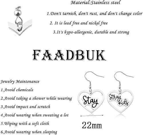 Miniatura 2 de SKZ - Pendientes para niños y fanáticos, mercancía Stay Stray Kids