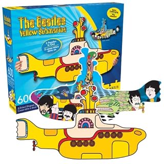 Aquarius Beatles Yellow Sub 600 PC 2 Face en Forme de Puzzle - Les Beatles, Paul McCartney, John Lennon, RIngo Starr, George Harrison