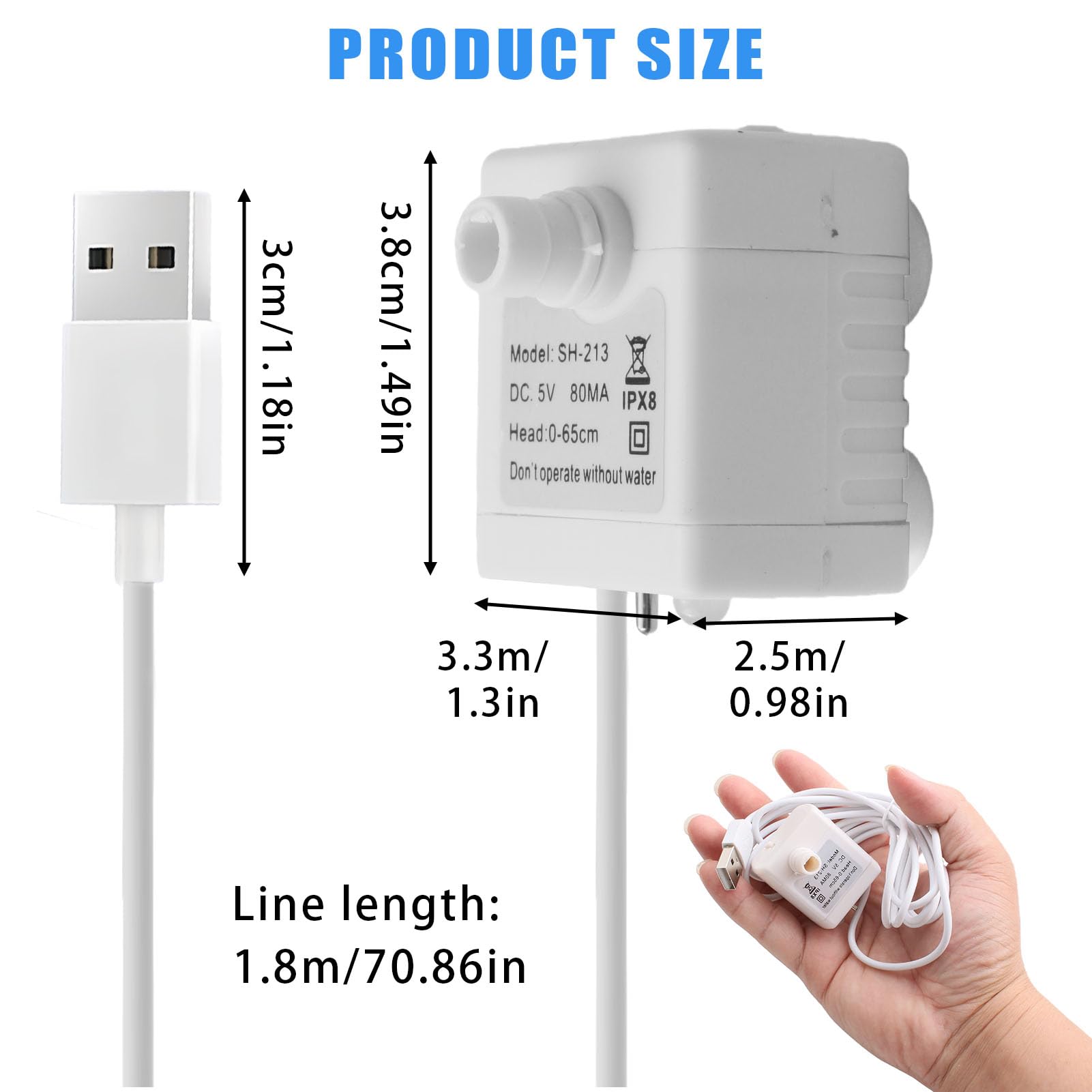 Pompe Fontaine à Eau Chat de Rechange Mini Pompes Filtre Aquarium Super Silencieuse avec Débit D'Eau Réglable Universelle Compatible pour Animaux de Compagnie Aquarium Culture Hydroponique