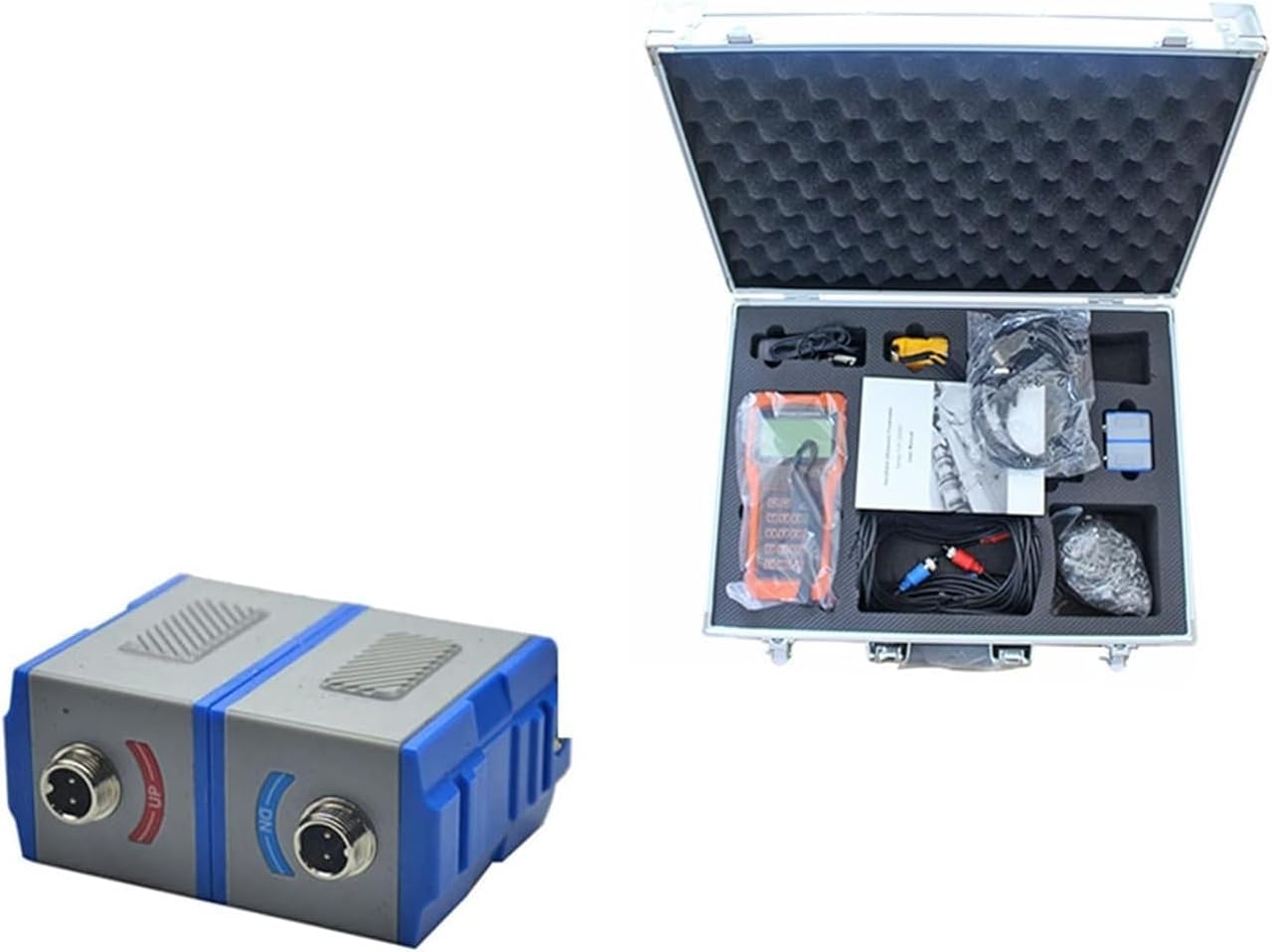 Flow Meter, TUF-2000H Water Flowmeter TS-2/TM-1/TL-1 Transducer Clamp Sensor Handheld Portable Digital Liquid Ultrasonic Flow Meter for Water, Diesel, Gasoline, and Other Liquids(Host Plus TM-1)