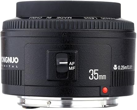YONGNUO YN35mm F2 Lens 1:2 AF/MF Wide-Angle Fixed/Prime Auto Focus Lens for Canon EF Mount EOS Camera