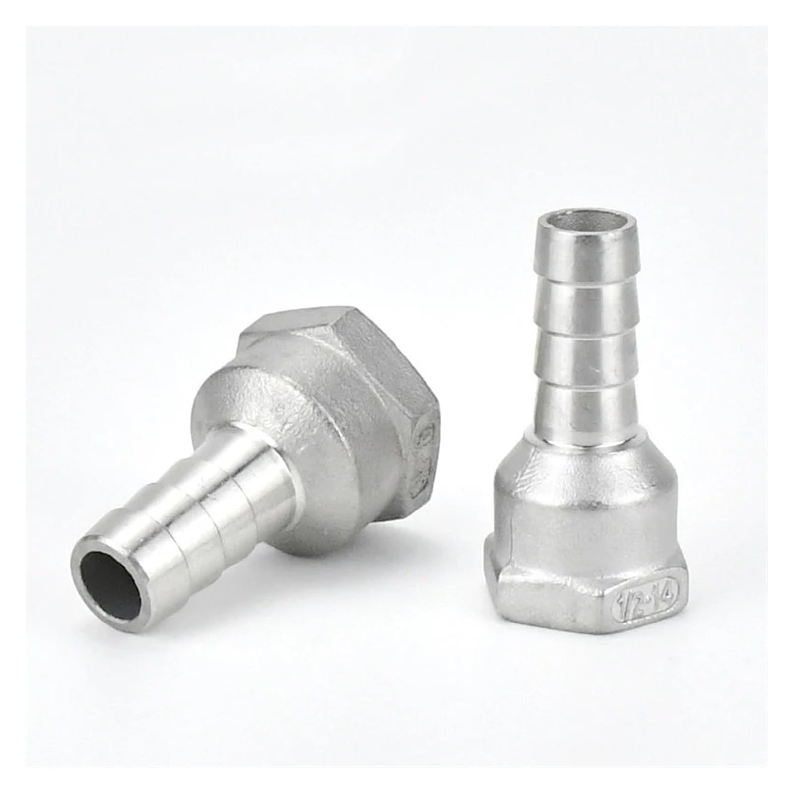 Raccord inox 1/8 BSP femelle fileté cannelé 6mm haute pression