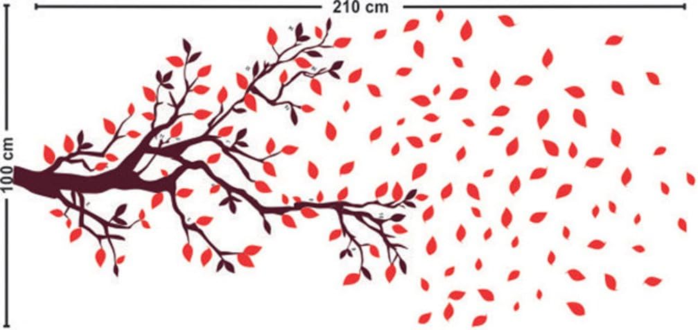 Decals Design Stickerskart Wall Stickers Lovely Autumn Tree (Wall Covering Area: 210x100cm,Product Dimensions: 50x70cm)