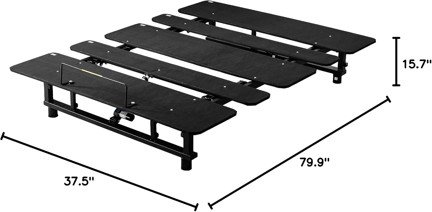 Anwick Adjustable Queen Bed Frame Base, Wireless, 5 Minutes Quick Assembly, Zero Clearance, Zero Gravity, Whisper Quiet Durable Motor, Mattress Holder, Anti Snore, Best Gift for Family,Queen(Black)